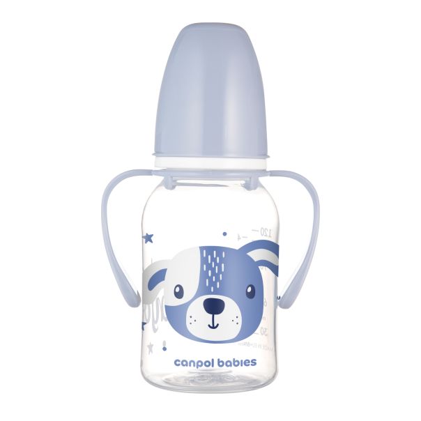 CANPOL BABIES Flašica za bebe sa ručkama 120ml, plava - 11-823_blu