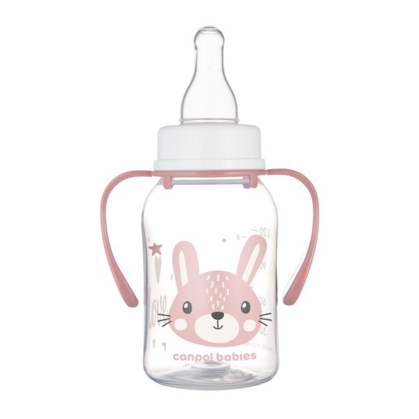 CANPOL BABIES Flašica za bebe sa ručkama 120ml, roze - 11-823_pin