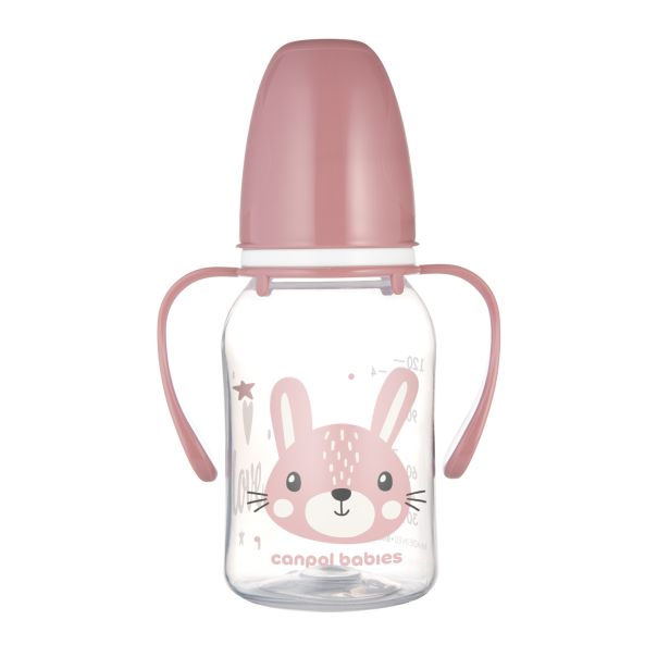 CANPOL BABIES Flašica za bebe sa ručkama 120ml, roze - 11-823_pin