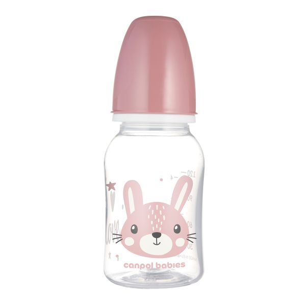 CANPOL BABIES Flašica za bebe 120ml Cute animals, roze - 11-851_pin
