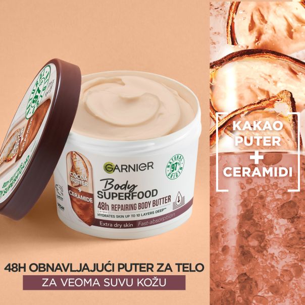 GARNIER Body Superfood Puter za telo kakao, 380 ml - 1100013701