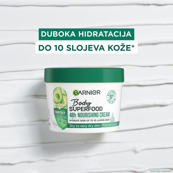 GARNIER Body Superfood Krema za telo avokado, 380 ml - 1100013702