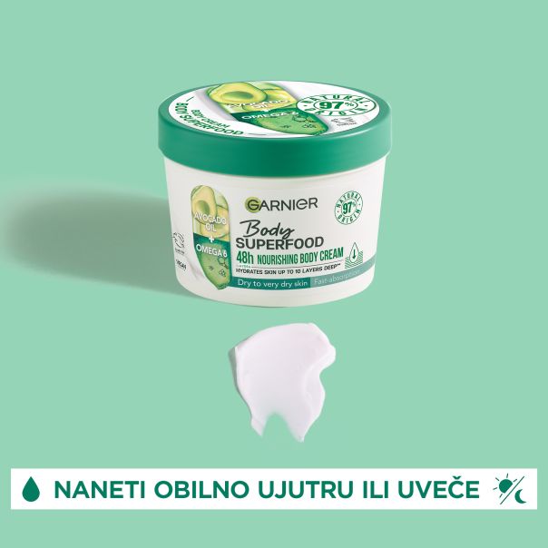 GARNIER Body Superfood Krema za telo avokado, 380 ml - 1100013702