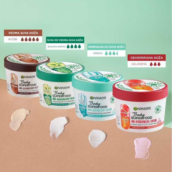 GARNIER Body Superfood Krema za telo avokado, 380 ml - 1100013702