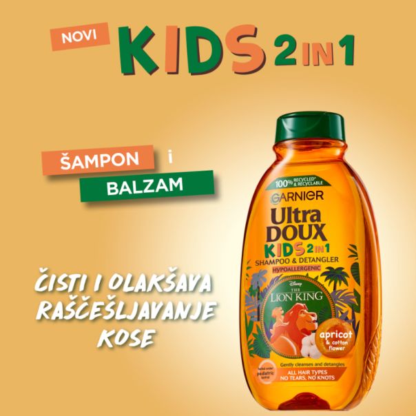 GARNIER Botanic Therapy KIDS Šampon i balzam za kosu, Apricot 2u1, 250 ml - 1100014499