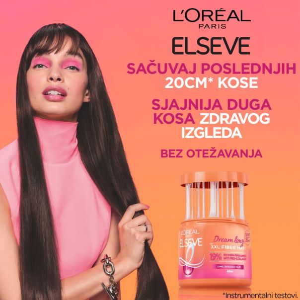 L'Oréal Paris Elseve Maska za kosu Dream long XXL fiber, 400 ml - 1100016690