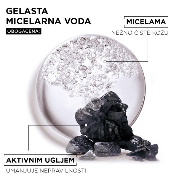 GARNIER Skin Naturals Charcoal Jelly Water Gelasta micelarna voda, 400 ml - 1100018381