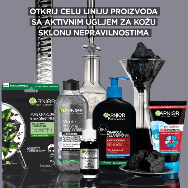 Garnier Pure Active Charcoal Gel za čišćenje lica protiv mitesera, 250 ml - 1100018383