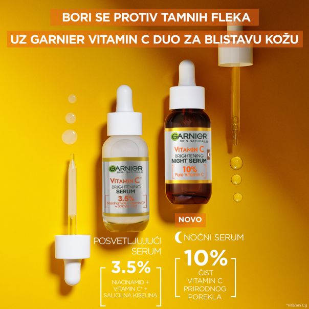 GARNIER Skin Naturals Noćni serum za blistavu kožu, Vitamin C, 30 ml - 1100018384
