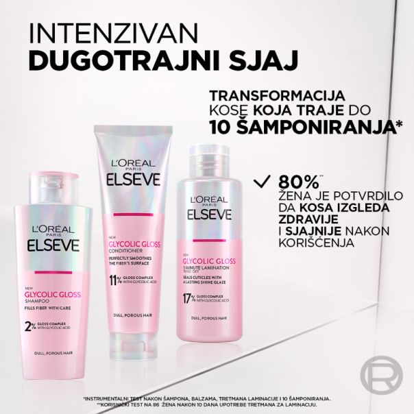 L'Oreal Paris Elseve Šampon za kosu bez sjaja Glycolic gloss, 200 ml - 1100026180