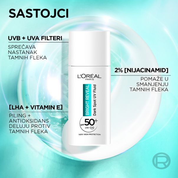 L'Oreal Paris Bright Reveal UV Fluid protiv tamnih fleka, 50 ml - 1100028047