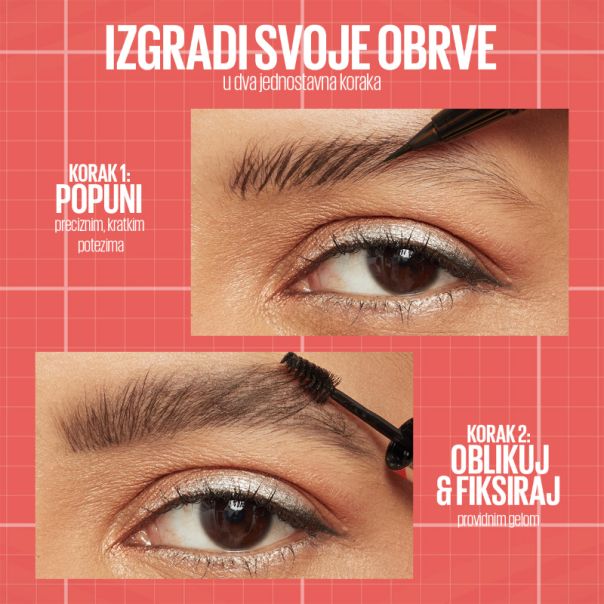 MAYBELLINE New York Build-A-Brow Olovka za obrve i gel za fiksiranje, 2u1, 255 soft brown - 1100028052