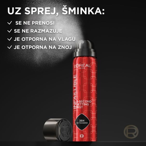 L'Oreal Paris Infaillible 3-second Sprej za setovanje šminke, 75 ml - 1100028072