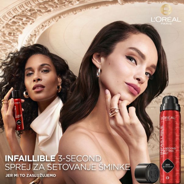L'Oreal Paris Infaillible 3-second Sprej za setovanje šminke, 75 ml - 1100028072