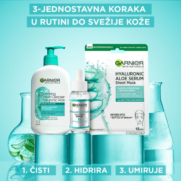 GARNIER Hyaluronic aloe Umirujući gel za čišćenje lica kremaste teksture, 250 ml - 1100029776