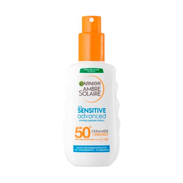 GARNIER Ambre Solaire Mleko za zaštitu od sunca u spreju, Sensitive, SPF 50+, 150 ml - 1100030400