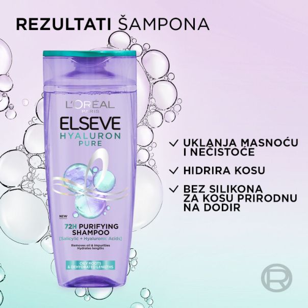 L’Oréal Paris Elseve Hyaluron pure Šampon za dehidriranu kosu koja se brzo masti, 400 ml - 1100031048