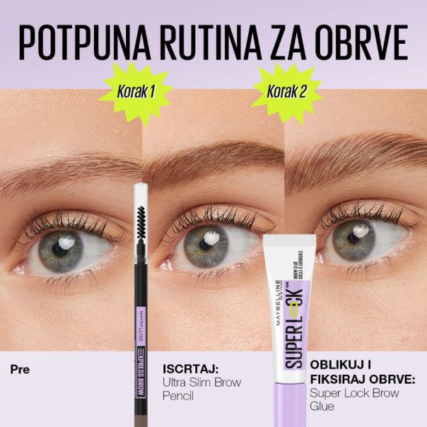 Maybelline New York Gel za obrve Superlock, 24h Clear Brow setting gel - 1100031072