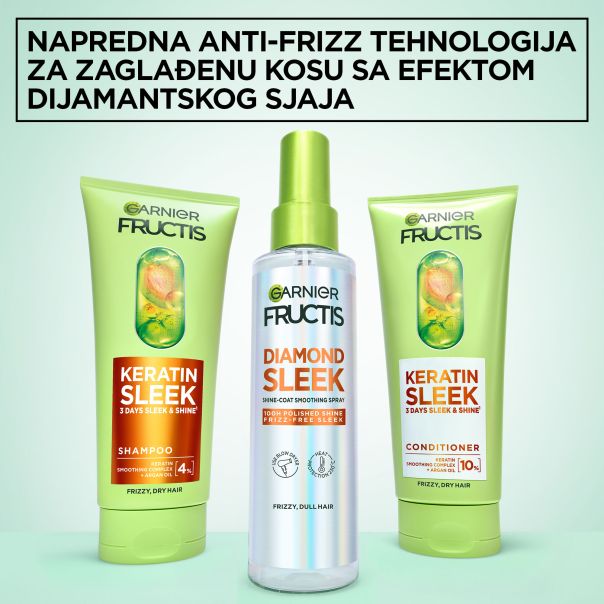 Garnier Fructis Keratin Sleek Šampon za nezaglađenu, suvu kosu 200ML - EP3207139