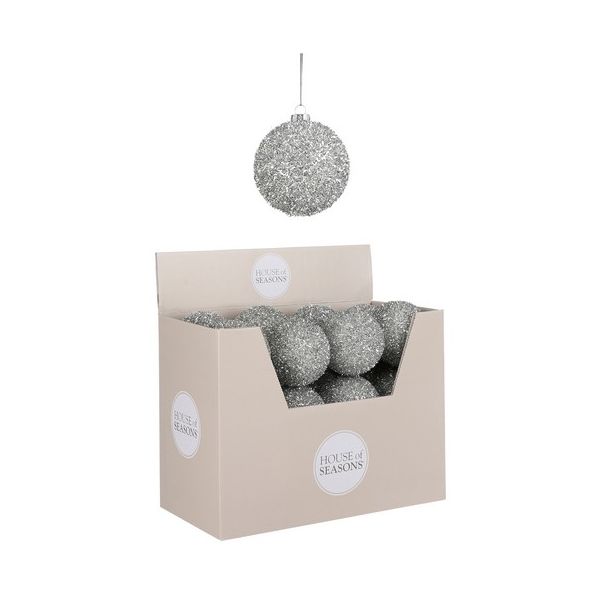 DEKOR DOM Novogodišnja kugla 8cm 1101087, srebrna - 041345