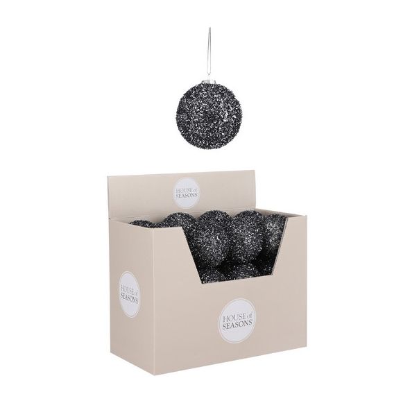 DEKOR DOM Novogodišnja kugla 8cm 1101088, antracit - 041346