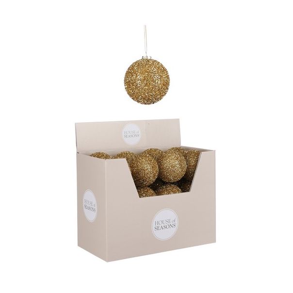 DEKOR DOM Novogodišnja kugla 8cm 1101089, zlatna - 041347