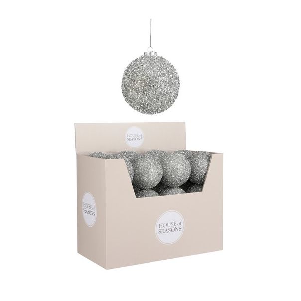 DEKOR DOM Novogodišnja kugla 10cm 1101098, srebrna - 041352