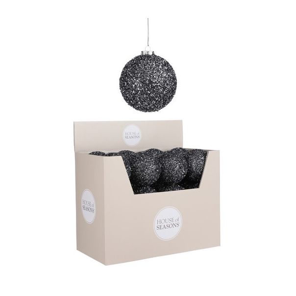 DEKOR DOM Novogodišnja kugla 10cm 1101099, antracit - 041353-1