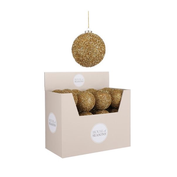 DEKOR DOM Novogodišnja kugla 10cm 1101100, zlatna - 041354