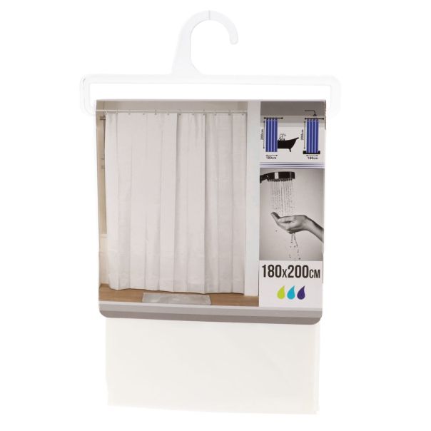TENDANCE Zavesa za kadu 180x200cm, bela - 1101100