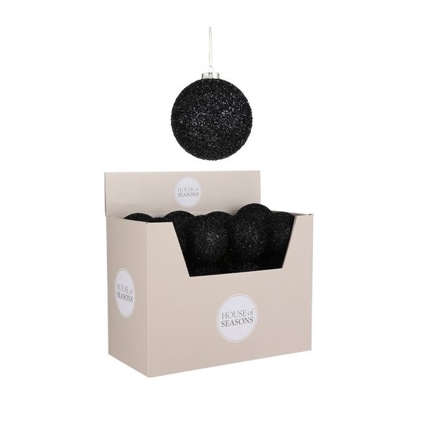 DEKOR DOM Novogodišnja kugla 10cm 1101104, crna - 041357-1