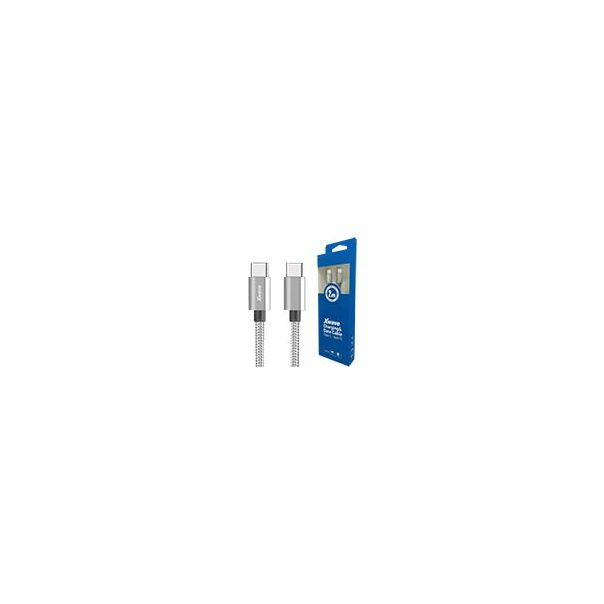 XWAVE Kabl Tip-C muški na Tip-C muški 2m, upleteni, tamno siva - 028916-1