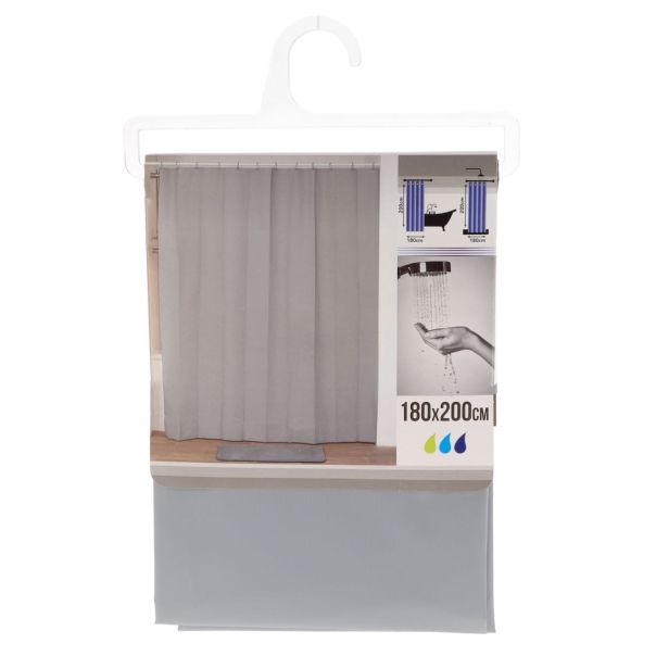 TENDANCE Zavesa za kadu 180x200cm, siva - 1101180