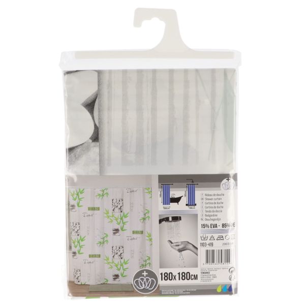 TENDANCE Zavesa za kadu 180x180cm/12 Intemporelle, bela - 1103419