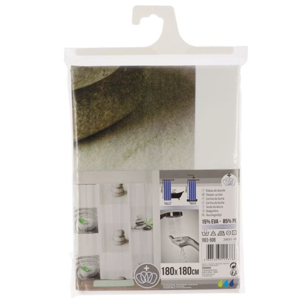 TENDANCE Zavesa za kadu 180x180cm/12 Dune, bela - 1103606
