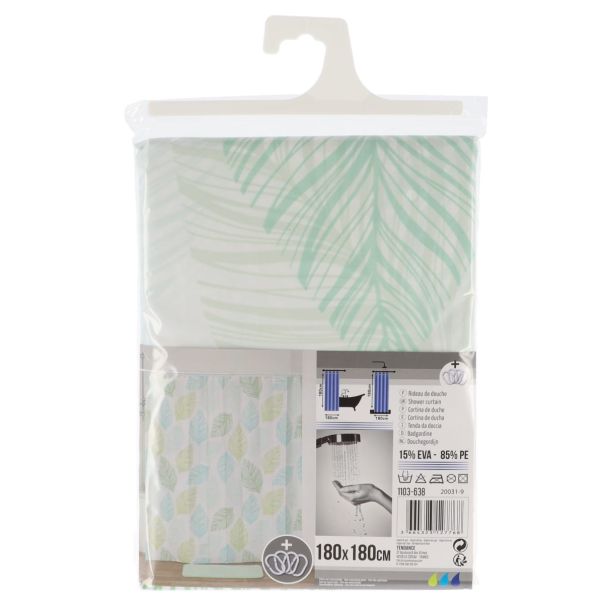 TENDANCE Zavesa za kadu 180x180cm/12 Garden party, bela - 1103638