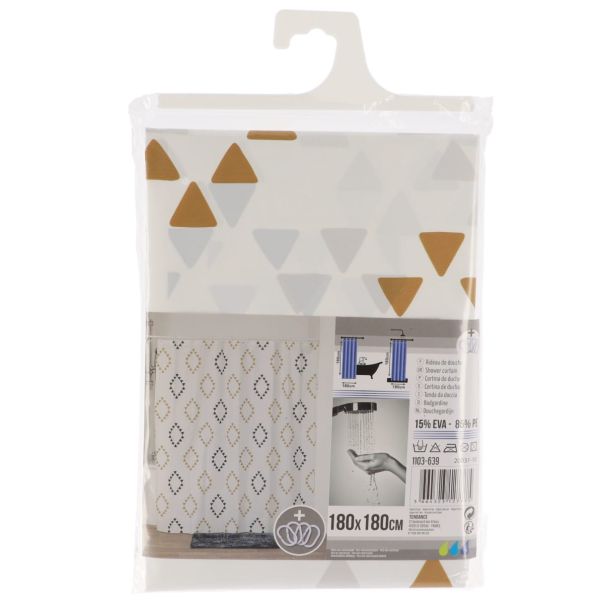 TENDANCE Zavesa za kadu 180x180cm/12 Lima, bela - 1103639