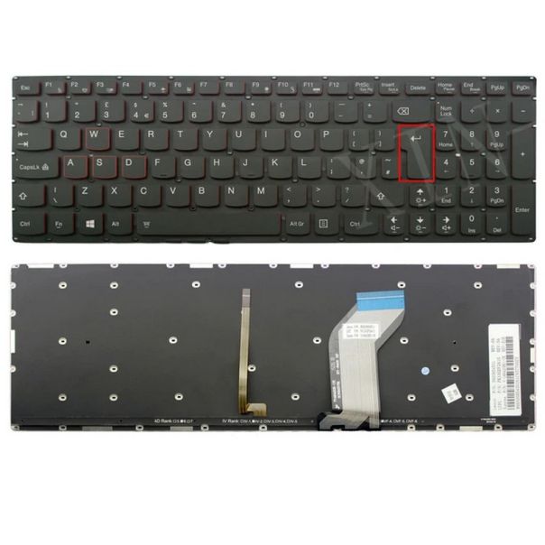 Tastature za laptop Lenovo Ideapad Y700-15ISK Y700-17ISK veliki enter sa pozadinskim osvetljenjem - 110761