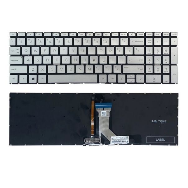 Tastatura za laptop HP Pavilion 15-EH 15Z-EH series mali enter backlight srebrna - 111385-1