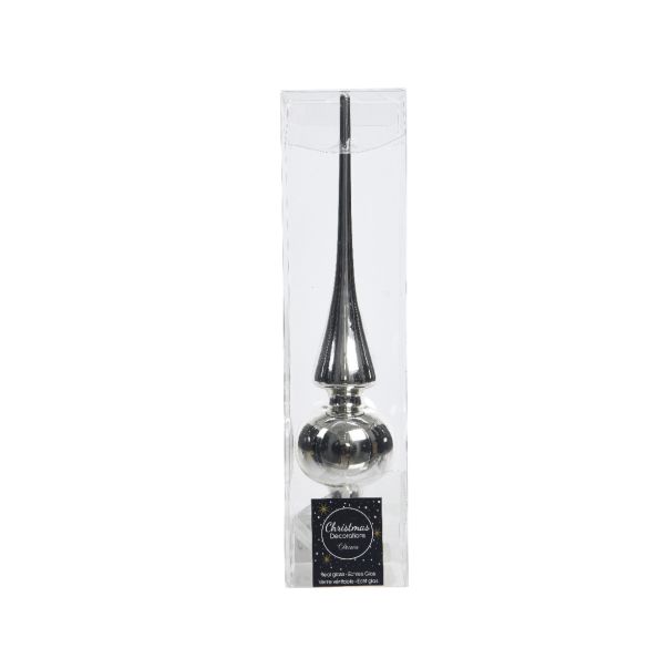 Novogodišnji Ukras vrh za jelku 26 cm srebrni 113029 - 111428