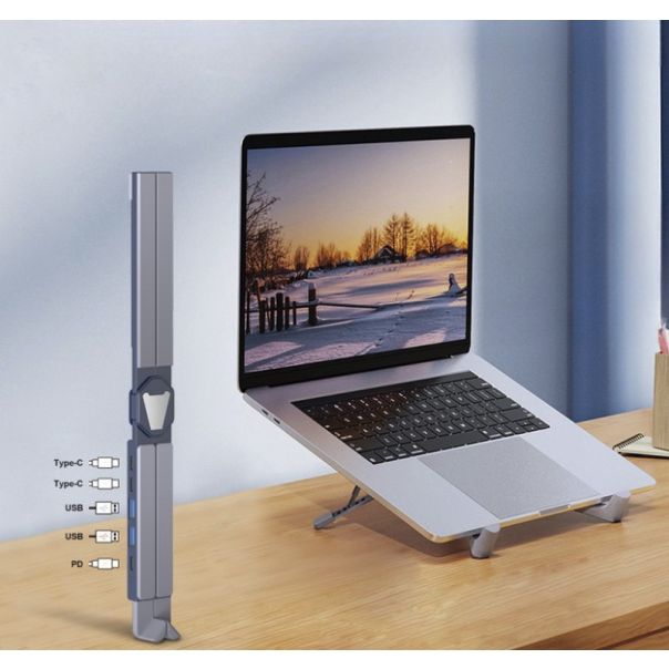 Laptop Postolje XY1 sa Hubom (TypeCx2, USBx2, PD) - EP2818128