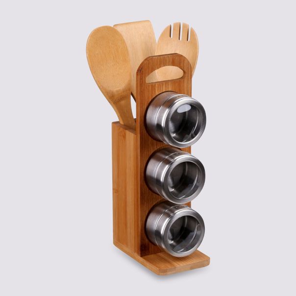 FIVE Držač kuhinjskog alata 8X13X31,5cm bambus/inox natural - 111530