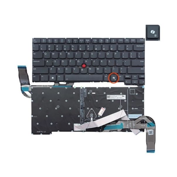 Tastatura za laptop Lenovo Thinkpad T14s Gen 5 Gen 6 T14s 5th 6th Gen veliki enter, backlight i gumb - 112010