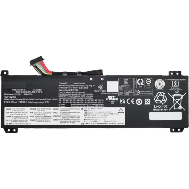 Baterija za Lenovo Legion 5-15IAH7 5-15ARH7 IdeaPad Gaming 3-15IAH7 3-15ARH7 TYPE A 15.44v 60wh - EP2831789