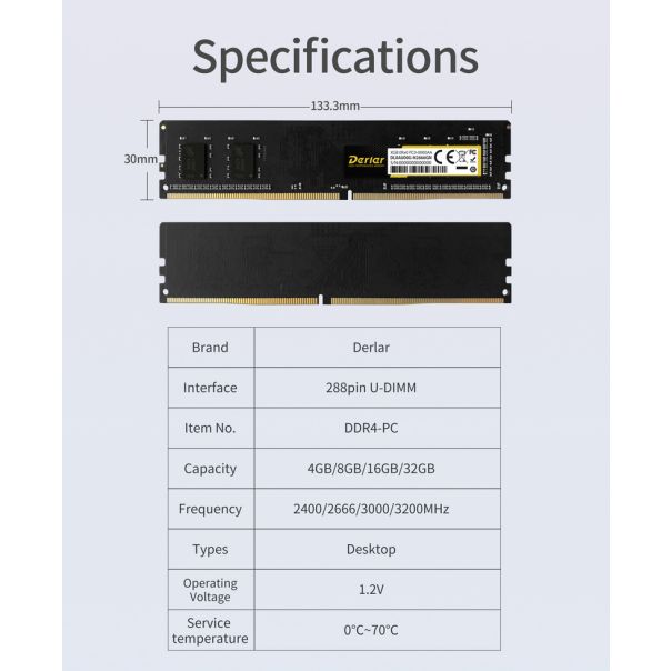 PC Ram Memorija Derlar DDR4 8gb 3200mhz - EP3079126