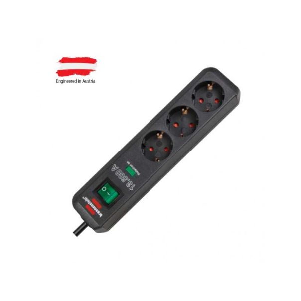 BRENNENSTUHL Razvodnik 3 mesta 1.5m 1.5mm2 + prekidač i zaštita - 112593