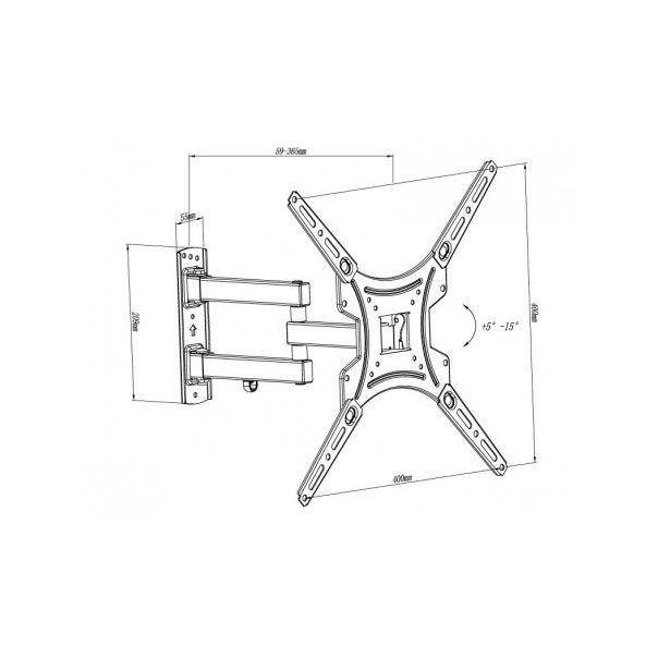 ELEMENTA Zidni TV nosač 13''- 60'' LCDH544BH, crna - 112965