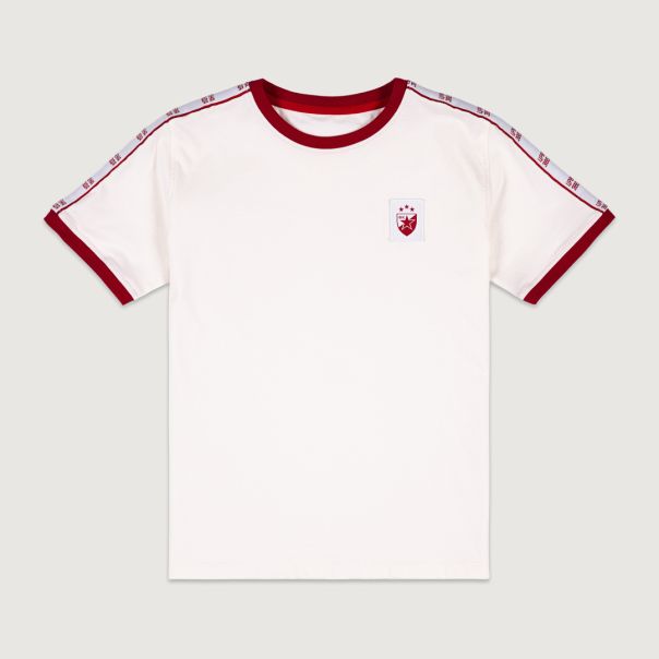 FK CRVENA ZVEZDA ženska majica off white sa trakama - 113-25-2