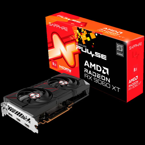 SAPPHIRE PULSE AMD Radeon RX 9060 XT OC 8GB GDDR6 8-bit DP 2x HDMI - 11350-04-20G