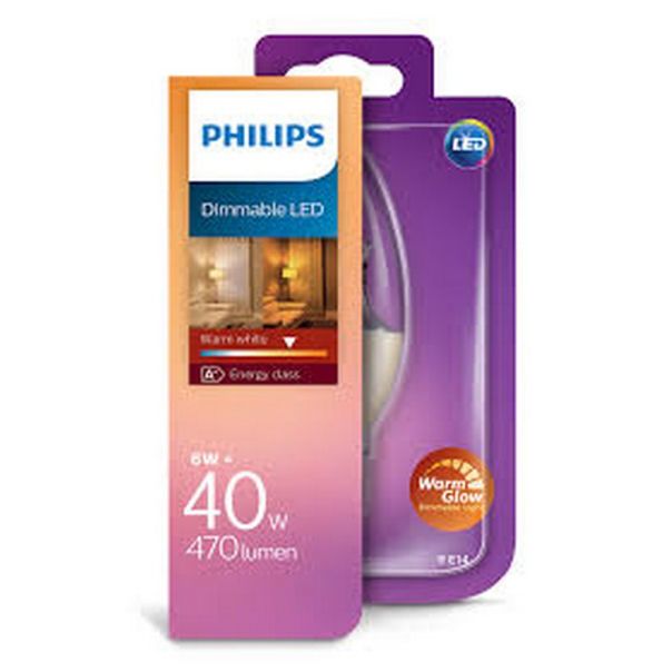 PHILIPS Dimabilna LED sijalica 6W(40W) E14 230V PS498, providna - PS498